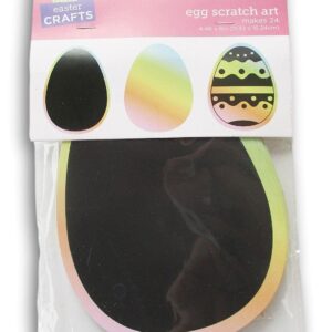 Easter Egg Scratch Art Craft Kit for Sunday School, VBS, Classroom - Makes 24