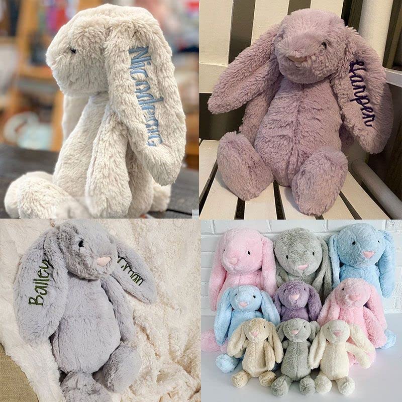 shiguangji Embroidered Bunny Easter Gifts for Baby Personalized Baby Gifts Bunny Doll Easter Gift Toddler Toys Newborn Toys