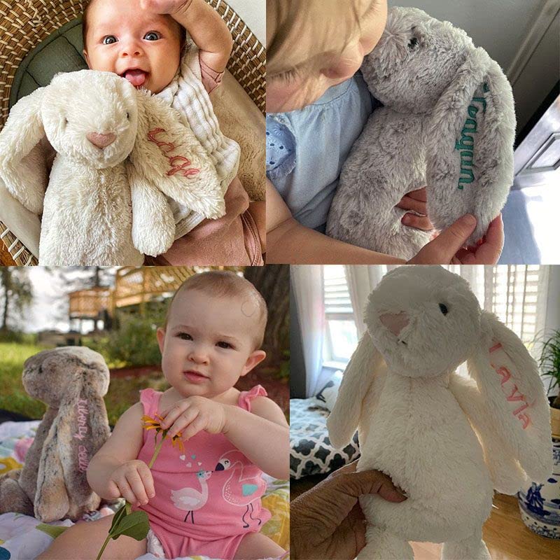 shiguangji Embroidered Bunny Easter Gifts for Baby Personalized Baby Gifts Bunny Doll Easter Gift Toddler Toys Newborn Toys