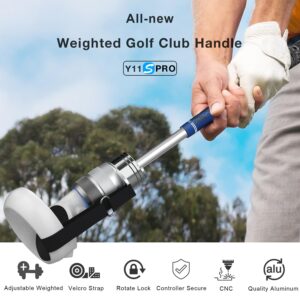 Weighted VR Golf Club Handle Accessory for Meta Quest 2 / Quest Pro (2023UPGRADED VERSION), Aluminum Golf Club Attachment With Metal Adjustable Weights and Secure Reinforced Straps