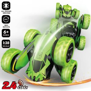 Threeking 1pc RC Stunt Car with Lights and 1pc Waterproof RC Stunt Car Toy for Boys/Girls Ages 6+