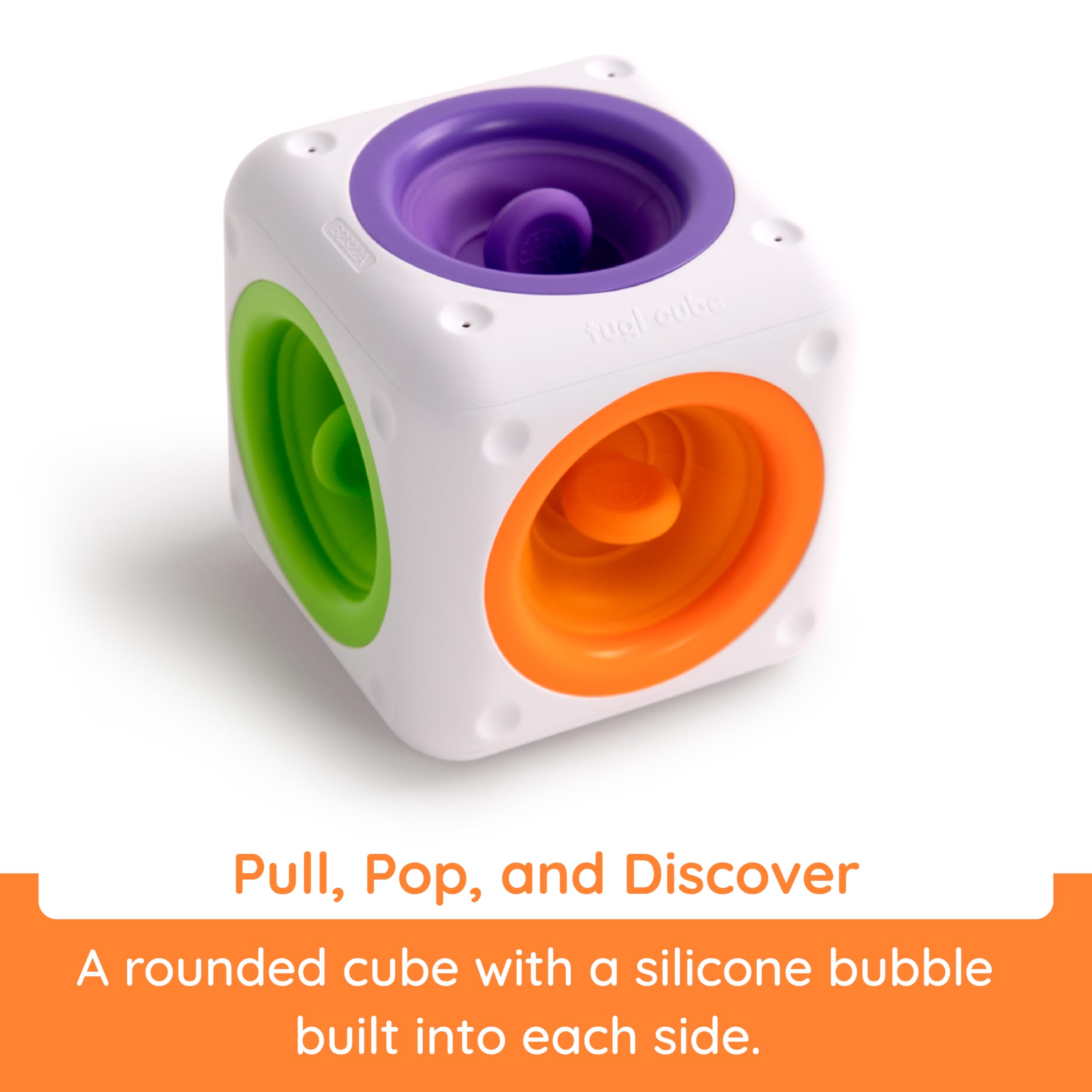 Fat Brain Toys Tugl Cube - Popping Fidget Cube for Toddlers, Kids, Teens, Adults