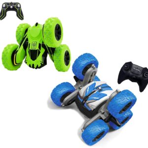 Threeking 1pc RC Stunt Car with Lights and 1pc Waterproof RC Stunt Car Toy for Boys/Girls Ages 6+