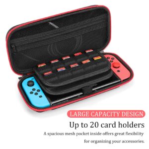 AoHanan Little Fox Butterfly And Flowers Switch Carrying Case Compatible with Switch Game Case with 20 Games Cartridges Hard Shell Travel Protection Case for Console & Accessories