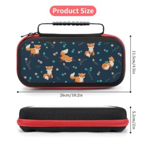 AoHanan Little Fox Butterfly And Flowers Switch Carrying Case Compatible with Switch Game Case with 20 Games Cartridges Hard Shell Travel Protection Case for Console & Accessories