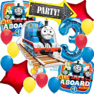 amscan foil balloons, for thomas the train party collection, party accessory, multicolor, 3rd birthday