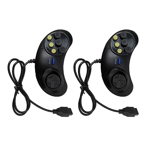 Vicue 2 Pack Game Controller Features 8-Way Directional Pad, 6 Digital Buttons and Mode Buttons Compatible for Sega Genesis