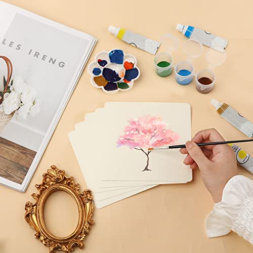 50 Sheets Blank Watercolor Cards, 5.5x5.5 Inch Square Watercolor Paper Cards Watercolor Cardstock Bulk for Beginners Artist Adults Kid Student Painting Drawing Sketching