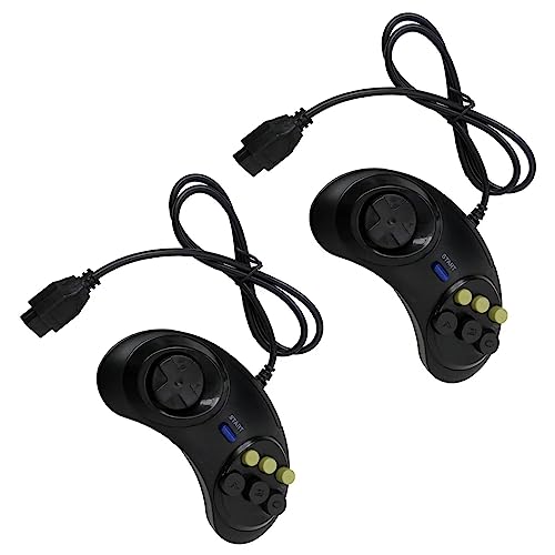 Vicue 2 Pack Game Controller Features 8-Way Directional Pad, 6 Digital Buttons and Mode Buttons Compatible for Sega Genesis