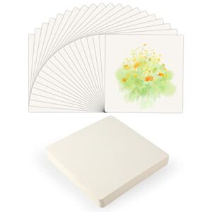 50 sheets blank watercolor cards, 5.5x5.5 inch square watercolor paper cards watercolor cardstock bulk for beginners artist adults kid student painting drawing sketching