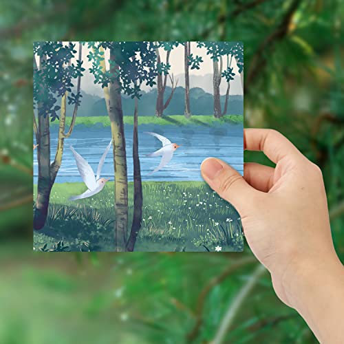 50 Sheets Blank Watercolor Cards, 5.5x5.5 Inch Square Watercolor Paper Cards Watercolor Cardstock Bulk for Beginners Artist Adults Kid Student Painting Drawing Sketching