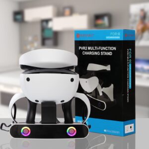 PS VR2 Controller Charging Station, PS VR2 Stand Charger with Type-C Adapter, Dual PS VR2 Controller Charging Stand with LED Indicator and Charger Cable