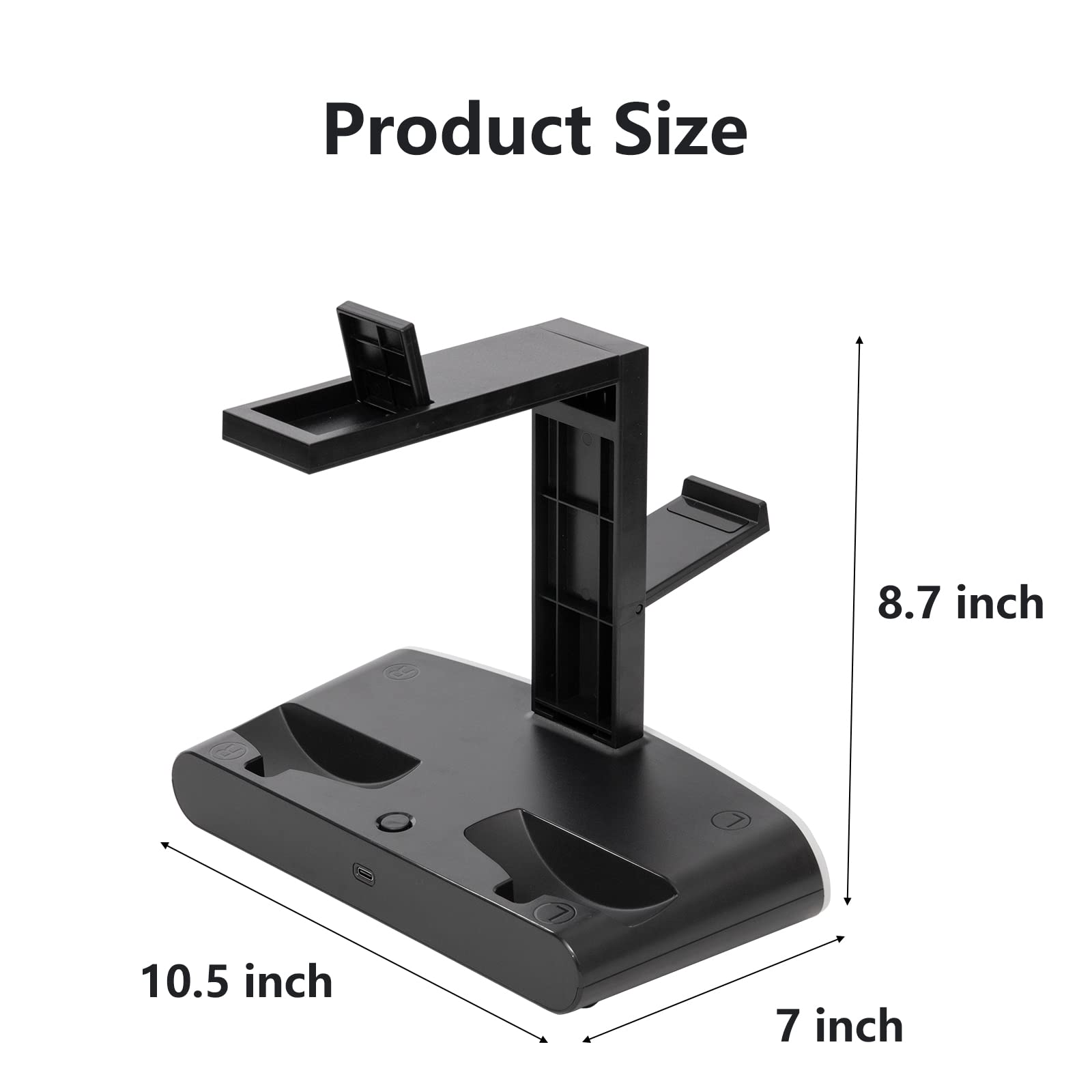 PS VR2 Controller Charging Station, PS VR2 Stand Charger with Type-C Adapter, Dual PS VR2 Controller Charging Stand with LED Indicator and Charger Cable