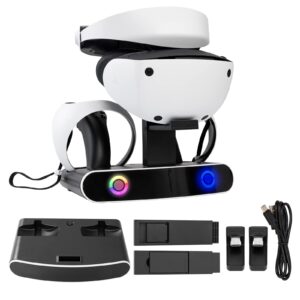 ps vr2 controller charging station, ps vr2 stand charger with type-c adapter, dual ps vr2 controller charging stand with led indicator and charger cable