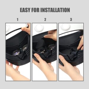 Lens Protective Cover for PS VR2, Anti-Dust Soft Silicone Lens Protective Cover for PlayStation VR2 Headset with Cute PS5 Controller Thumb Grips