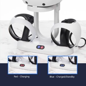 PS VR2 Charging Station, Vertical Stand for PS VR2 Headset and PS VR2 Controller Charging Station with Charging Adapter and Charging Cable