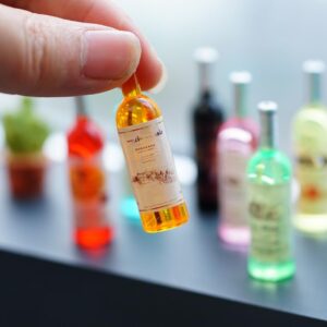 15 pcs 1:12 Doll Toy Bottles Wine Bottles Mini Food Mini House Drink Accessories for Dollhouse Miniature Bottles (15 Pcs Wine Bottles)