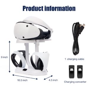 PS VR2 Charging Station, Vertical Stand for PS VR2 Headset and PS VR2 Controller Charging Station with Charging Adapter and Charging Cable