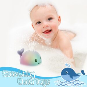 Baby Bath Toys, Rechargeable Whale Automatic Spray Water Bath Toy, Light Up Spray Water Bathtub WaterTableToys for Kids 6-12, Pool Toy for Toddlers Boys and Girls