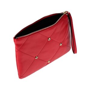 Asia Bellucci Italian Made Red Quilted Leather Wristlet