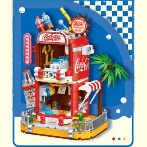 KKXX Micro Building Blocks Kits Coke House Model Music Box, DIY Modular Street View Model Bricks Toy Set (718 Pieces)