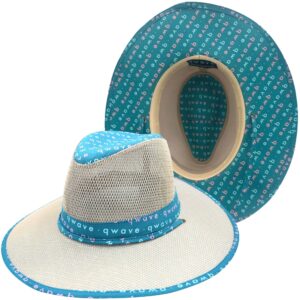 Qwave Safari Hats - Packable Mesh Sides Fishing Hat - 3 Color Options - Outdoors Tribe Sun Hat for Women or Men, Teal