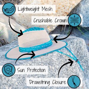 Qwave Safari Hats - Packable Mesh Sides Fishing Hat - 3 Color Options - Outdoors Tribe Sun Hat for Women or Men, Teal