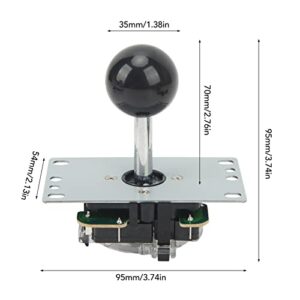 Yosoo Arcade Joysticks Kit, High Temperature Resistance Dustproof Washers DIY Joystick Plug and Play for Computer Game (Black)