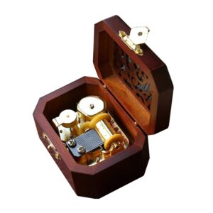 Creative Hollow Cover 18-Note Musical Movement Wind-up Wood Musical Box,Musical Toys for Kids