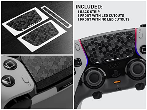 TouchProtect Black Hex Pro Bundle for PS5 | Dualsense Edge & Standard Dualsense Textured Trackpad Skin Combo Pack.