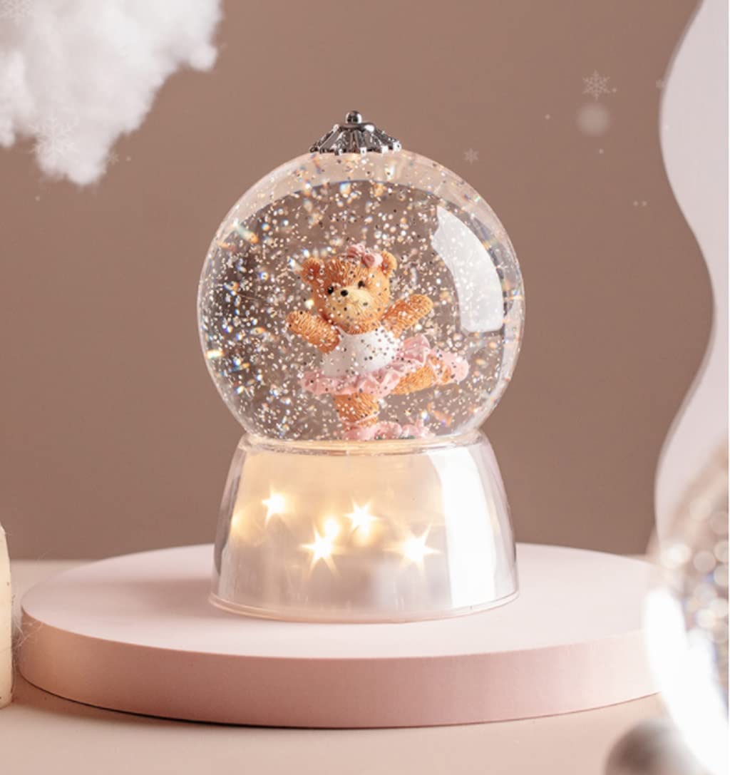 Dream Starlight Snowflake Crystal Ball Music Box Octave Box Sent to Send Girls Day Valentine's Day Best Gift (3-Pack,12 * 12 * 17cm)