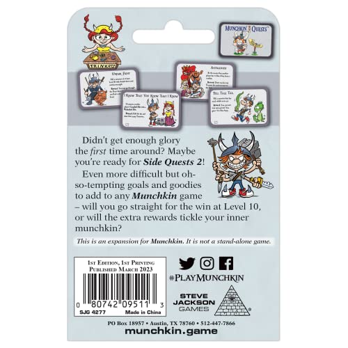 Munchkin Side Quests 2 by Steve Jackson Games, Strategy Board Game