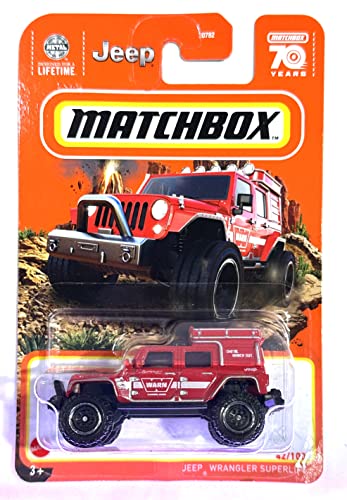 Matchbox - Jeeps Wrangler SUPERLIFT - Red - Matchbox 70 Years - 2023 - Mint/NrMint - Ships Bubble Wrapped in a Correctly Sized Box