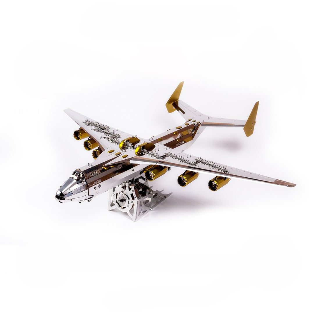 METAL-TIME ANTONOV Mriya AN-225 Exclusive Edition Official Product, Mechanical model, Cargo Aircraft, 3D Model DIY Kit, Airplane Working Model UKRAINIAN DREAM