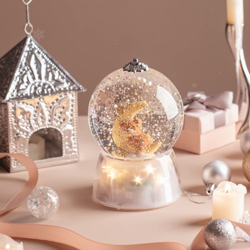 Dream Starlight Snowflake Crystal Ball Music Box Octave Box Sent to Send Girls Day Valentine's Day Best Gift (3-Pack,12 * 12 * 17cm)