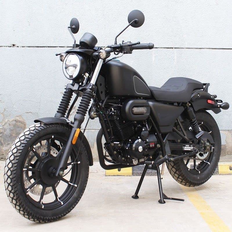 250cc Motorcycle Retro Bike, 5spd Manual Transmission (Black)