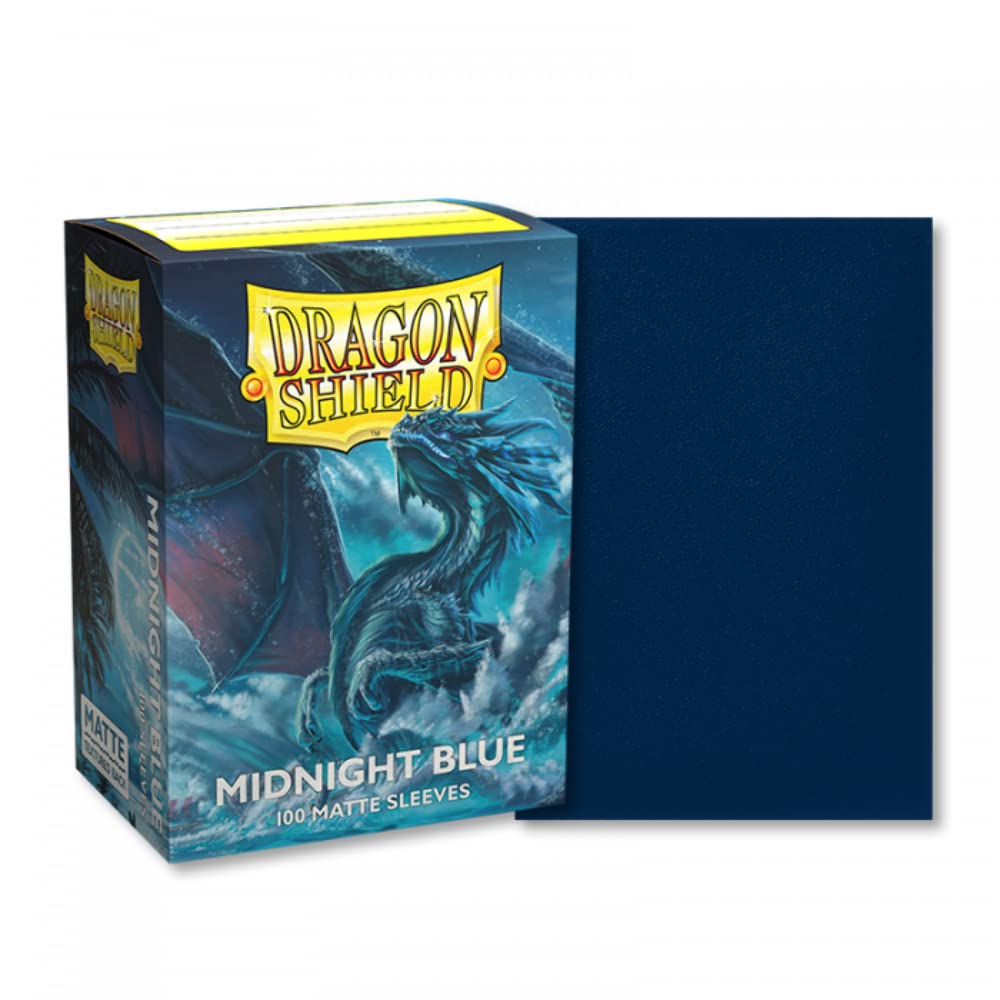 Dragon Shield Sleeves – Matte Midnight Blue 100 CT – Card Sleeves - Smooth & Tough - Compatible with Pokémon, Magic The Gathering Cards & Digimon MTG TCG OCG & Hockey Cards