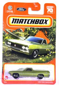 matchbox - ford ranchero - 1970 - green - matchbox 70 years - 2023 - mint/nrmint - ships bubble wrapped in a correctly sized box