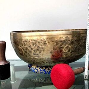 21 Inch Diameter Extra Large Standing Singing Bowl - Foot Carved Singing Bowls - Sound Therapy -Meditation -Yoga Session - Big Healing Bowls