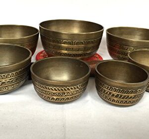 Hand Casted Tibetan Chakra Set Kasha Singing Bowl