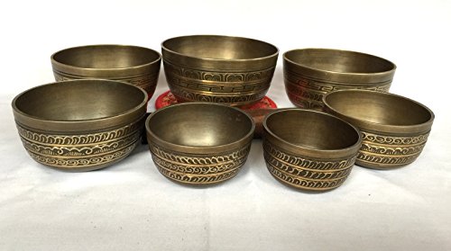 Hand Casted Tibetan Chakra Set Kasha Singing Bowl