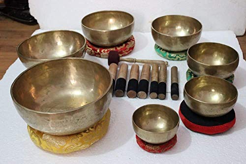 Chakra Healing Tibetan Singing Bowl - Set of 7 - Hand Hammered Tibetan Meditation