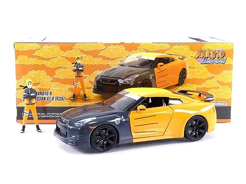 Naruto 1:24 2009 Nissan GT-R(R35) Die-Cast Car & 2.75" Naruto Figure, Toys for Kids and Adults