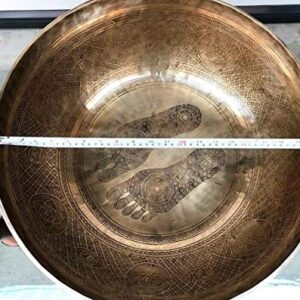 21 Inch Diameter Extra Large Standing Singing Bowl - Foot Carved Singing Bowls - Sound Therapy -Meditation -Yoga Session - Big Healing Bowls