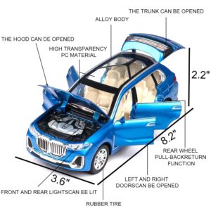 1/24 BMW X7 SUV Model Car Toy Diecast Toy Cars, Zinc Alloy Pull Back Toy car with Sound and Light for Kids Boy Girl Gift，Birthday Presents, Collectibles.