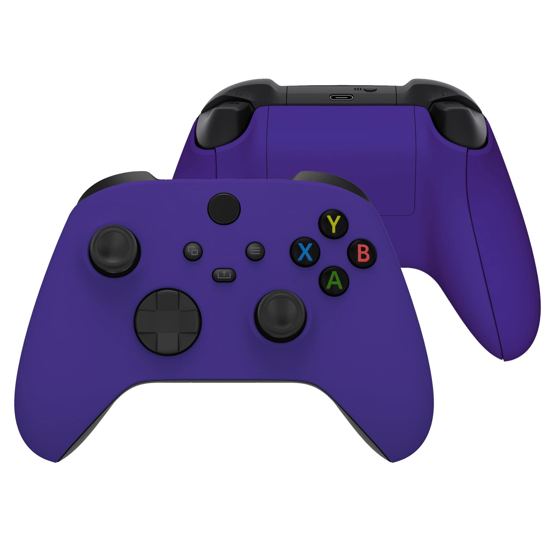 eXtremeRate Purple Replacement Side Rails + Back Shell + Faceplate for Xbox Series X/S Controller