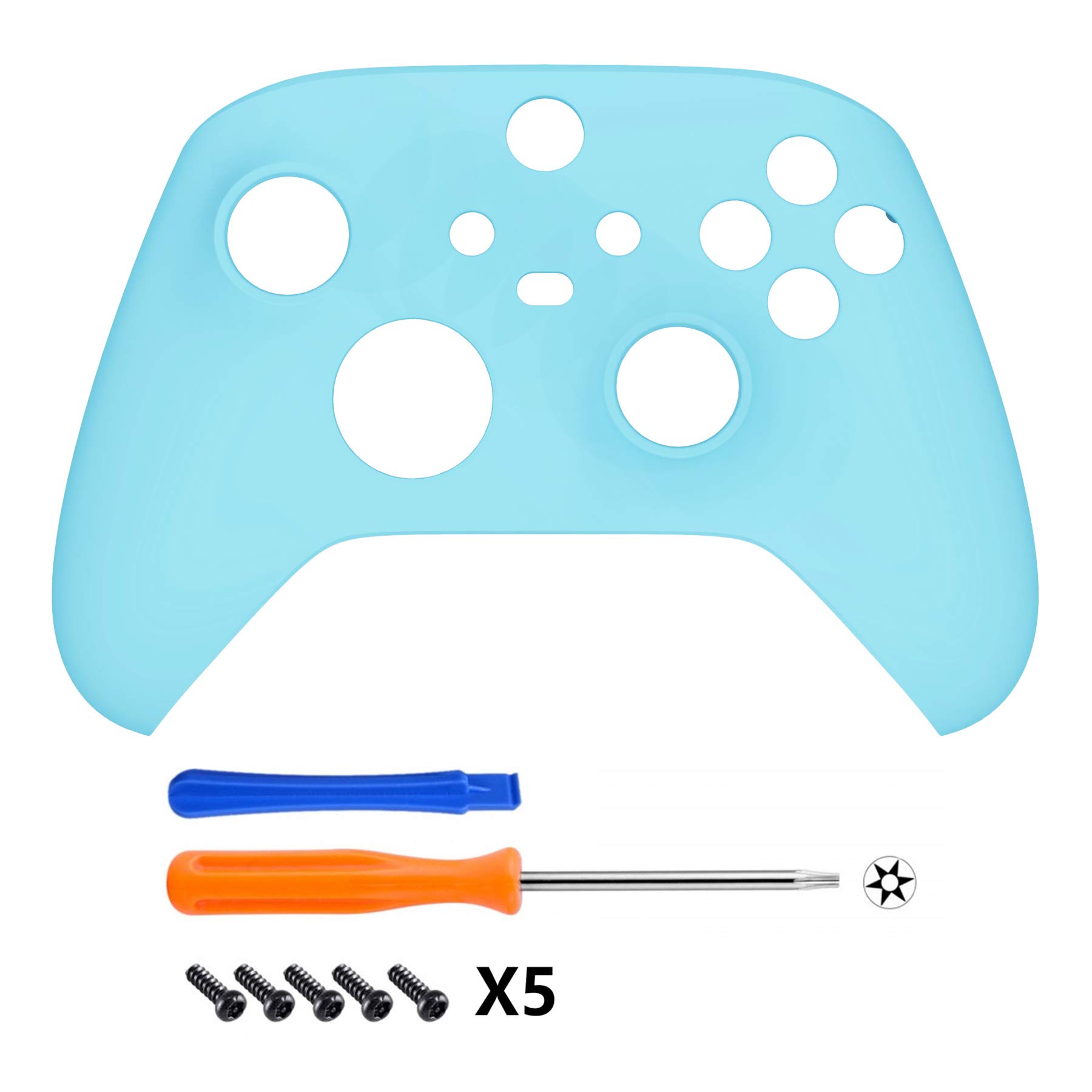 eXtremeRate Heaven Blue Replacement Side Rails + Back Shell + Faceplate for Xbox Series X/S Controller - Controller NOT Included