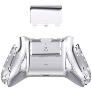 eXtremeRate Chrome Silver Replacement Side Rails + Back Shell + Faceplate for Xbox Series X/S Controller