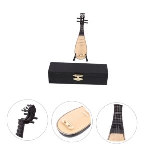 Mikinona Photo Ornament 1set Guzheng Model Ornament Piano House Ornaments Guitar Mini Wooden Guitar Miniature Piano Pipa Decoration Mini Pipa Photo Prop Pipa Mini Decor Desktop