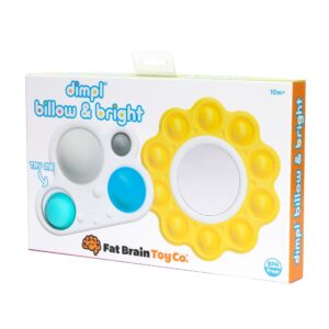 Fat Brain Toys Dimpl Billow & Bright - Popping Sensory Toys with Mirror, 10 mos+